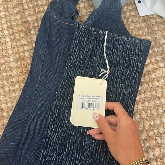 Peppermayo Denim Halter Top with White Skirt bubble skirt “georgina denim dress” - Picture 5 of 6